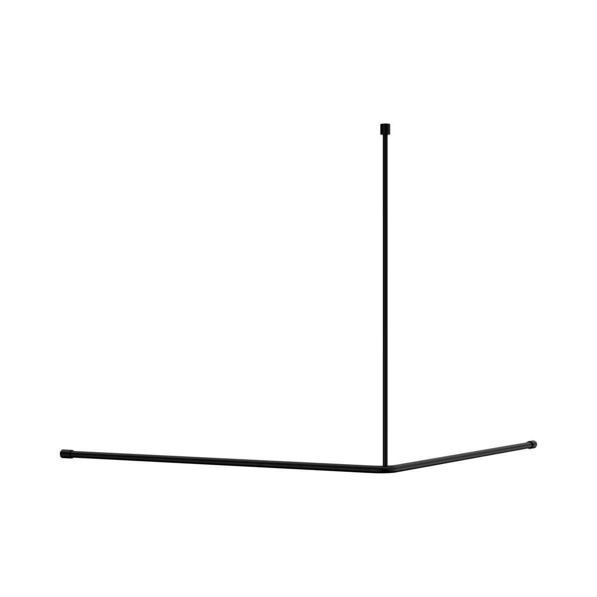 An image of Nero Tapware Mecca Care Curtain Rail 1200x1200mm 90 Degree Matte Black