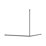 An image of Nero Tapware Mecca Care Curtain Rail 1200x1200mm 90 Degree Matte Black