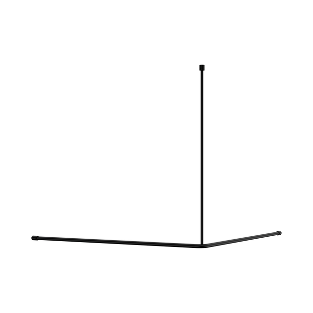 An image of Nero Tapware Mecca Care Curtain Rail 1200x1200mm 90 Degree Matte Black