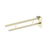 An image of Nero Tapware Mecca Care Foldable Toilet Support Arm Brushed Gold