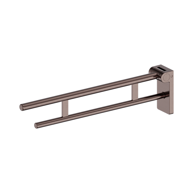 An image of Nero Tapware Mecca Care Foldable Toilet Support Arm Brushed Bronze