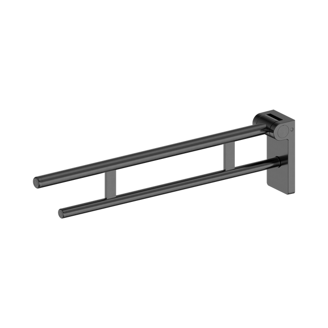 An image of Nero Tapware Mecca Care Foldable Toilet Support Arm Gun Metal