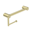 An image of Nero Tapware Mecca Care 25mm Toilet Roll Rail 300mm Brushed Gold