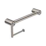 An image of Nero Tapware Mecca Care 25mm Toilet Roll Rail 300mm Brushed Nickel