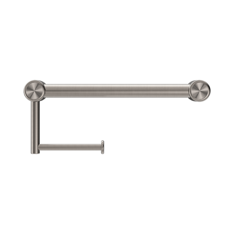 An image of Nero Tapware Mecca Care 25mm Toilet Roll Rail 300mm Brushed Nickel