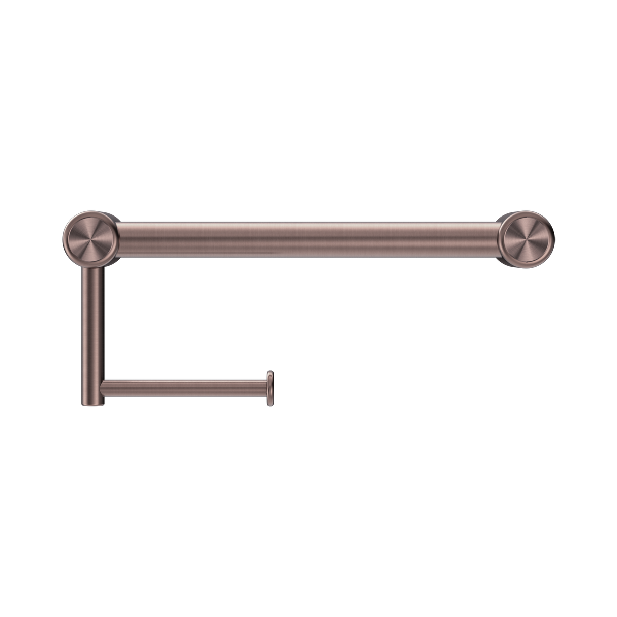 An image of Nero Tapware Mecca Care 25mm Toilet Roll Rail 300mm Brushed Bronze