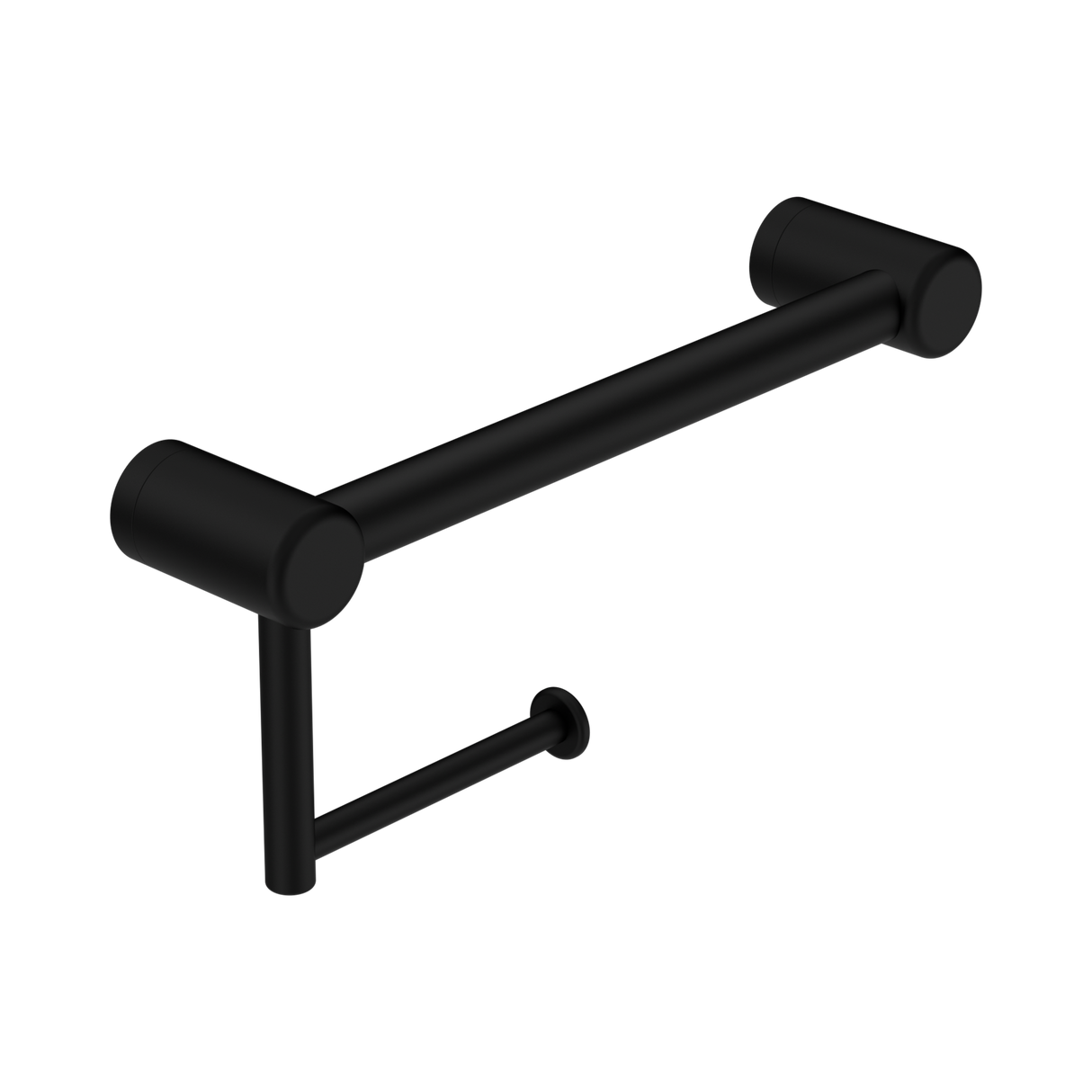 An image of Nero Tapware Mecca Care 25mm Toilet Roll Rail 300mm Matte Black