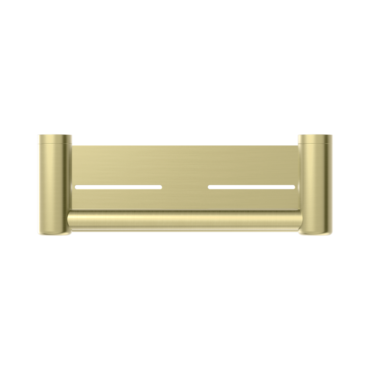 An image of Nero Tapware Mecca Care 25mm Grab Rail With Shelf 300mm Brushed Gold