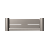 An image of Nero Tapware Mecca Care 25mm Grab Rail With Shelf 300mm Brushed Nickel