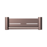 An image of Nero Tapware Mecca Care 25mm Grab Rail With Shelf 300mm Brushed Bronze