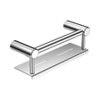 An image of Nero Tapware Mecca Care 25mm Grab Rail With Shelf 300mm Chrome