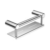An image of Nero Tapware Mecca Care 25mm Grab Rail With Shelf 300mm Chrome