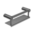 An image of Nero Tapware Mecca Care 25mm Grab Rail With Shelf 300mm Gun Metal