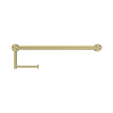 An image of Nero Tapware Mecca Care 25mm Toilet Roll Rail 450mm Brushed Gold