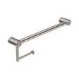 An image of Nero Tapware Mecca Care 25mm Toilet Roll Rail 450mm Brushed Nickel