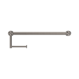An image of Nero Tapware Mecca Care 25mm Toilet Roll Rail 450mm Brushed Nickel