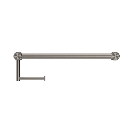 An image of Nero Tapware Mecca Care 25mm Toilet Roll Rail 450mm Brushed Nickel