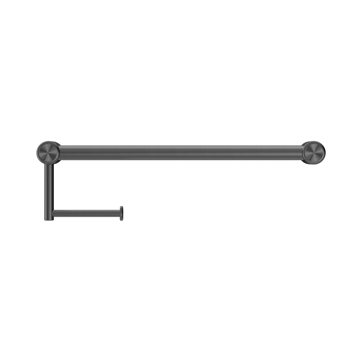 An image of Nero Tapware Mecca Care 25mm Toilet Roll Rail 450mm Gun Metal