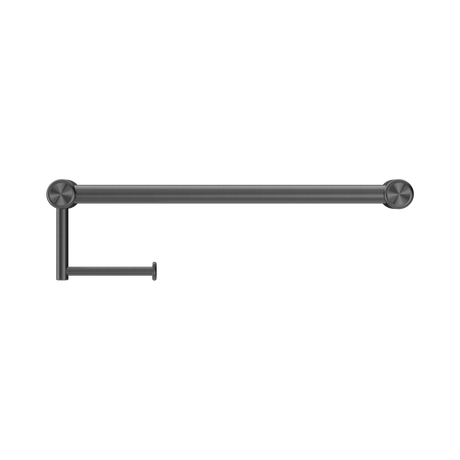 An image of Nero Tapware Mecca Care 25mm Toilet Roll Rail 450mm Gun Metal