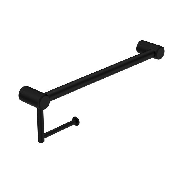 An image of Nero Tapware Mecca Care 25mm Toilet Roll Rail 450mm Matte Black