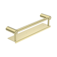 An image of Nero Tapware Mecca Care 25mm Grab Rail With Shelf 450mm Brushed Gold