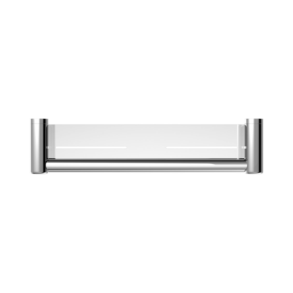 An image of Nero Tapware Mecca Care 25mm Grab Rail With Shelf 450mm Chrome