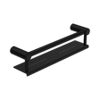 An image of Nero Tapware Mecca Care 25mm Grab Rail With Shelf 450mm Matte Black