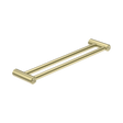 An image of Nero Tapware Mecca Care 25mm Double Towel Grab Rail 600mm Brushed Gold