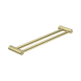 An image of Nero Tapware Mecca Care 25mm Double Towel Grab Rail 600mm Brushed Gold