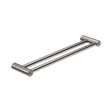 An image of Nero Tapware Mecca Care 25mm Double Towel Grab Rail 600mm Brushed Nickel
