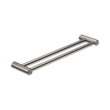 An image of Nero Tapware Mecca Care 25mm Double Towel Grab Rail 600mm Brushed Nickel