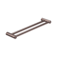 An image of Nero Tapware Mecca Care 25mm Double Towel Grab Rail 600mm Brushed Bronze