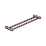 An image of Nero Tapware Mecca Care 25mm Double Towel Grab Rail 600mm Brushed Bronze