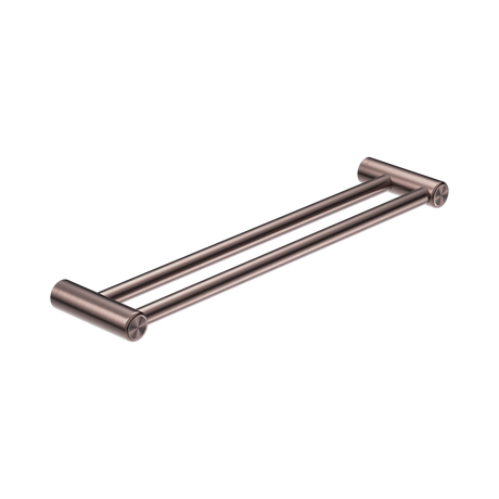 An image of Nero Tapware Mecca Care 25mm Double Towel Grab Rail 600mm Brushed Bronze