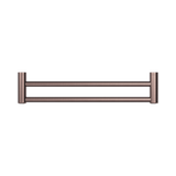 An image of Nero Tapware Mecca Care 25mm Double Towel Grab Rail 600mm Brushed Bronze