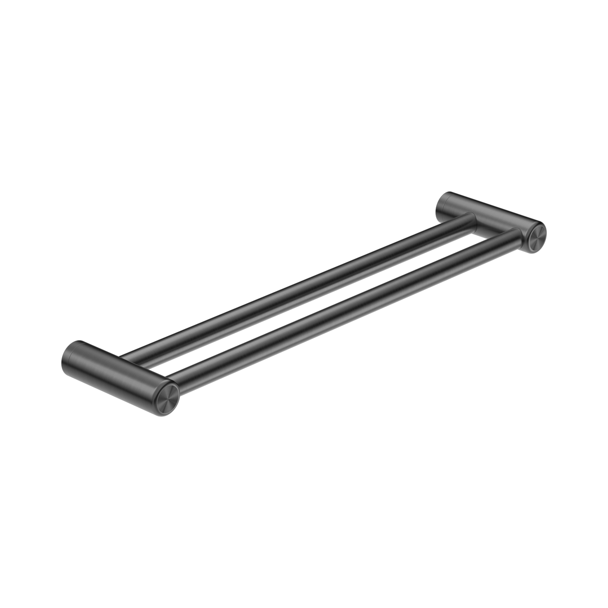 An image of Nero Tapware Mecca Care 25mm Double Towel Grab Rail 600mm Gun Metal