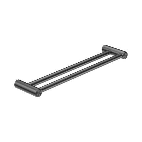 An image of Nero Tapware Mecca Care 25mm Double Towel Grab Rail 600mm Gun Metal