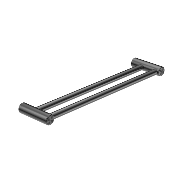 An image of Nero Tapware Mecca Care 25mm Double Towel Grab Rail 600mm Gun Metal
