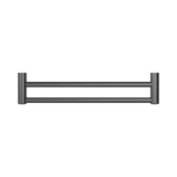 An image of Nero Tapware Mecca Care 25mm Double Towel Grab Rail 600mm Gun Metal
