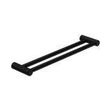 An image of Nero Tapware Mecca Care 25mm Double Towel Grab Rail 600mm Matte Black