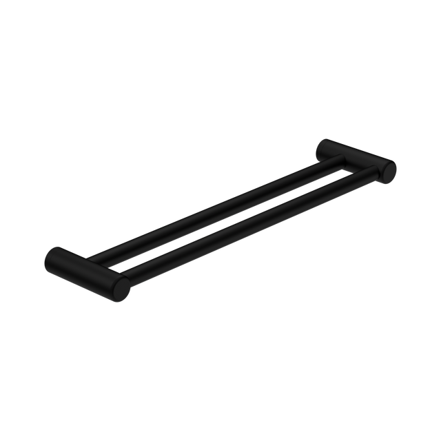 An image of Nero Tapware Mecca Care 25mm Double Towel Grab Rail 600mm Matte Black