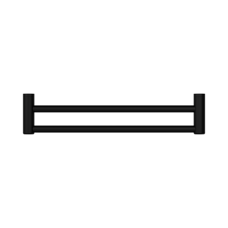 An image of Nero Tapware Mecca Care 25mm Double Towel Grab Rail 600mm Matte Black