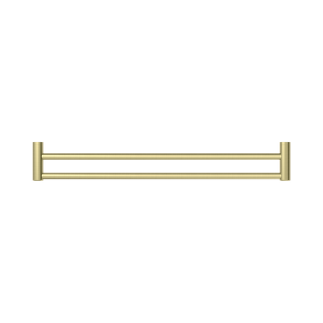 An image of Nero Tapware Mecca Care 25mm Double Towel Grab Rail 900mm Brushed Gold