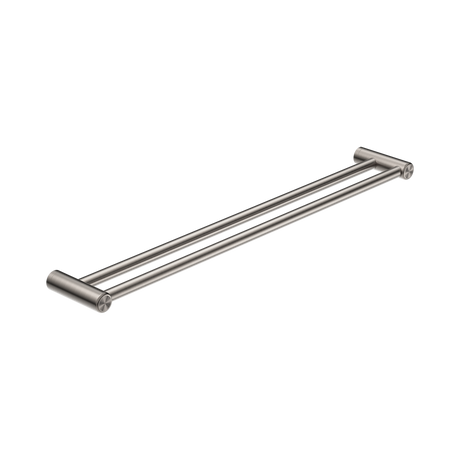 An image of Nero Tapware Mecca Care 25mm Double Towel Grab Rail 900mm Brushed Nickel