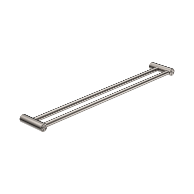 An image of Nero Tapware Mecca Care 25mm Double Towel Grab Rail 900mm Brushed Nickel