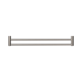 An image of Nero Tapware Mecca Care 25mm Double Towel Grab Rail 900mm Brushed Nickel