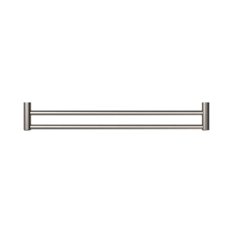 An image of Nero Tapware Mecca Care 25mm Double Towel Grab Rail 900mm Brushed Nickel