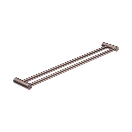 An image of Nero Tapware Mecca Care 25mm Double Towel Grab Rail 900mm Brushed Bronze