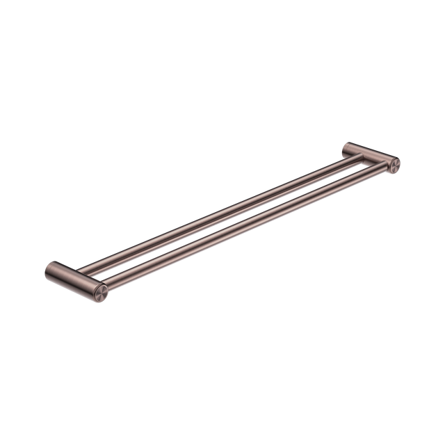 An image of Nero Tapware Mecca Care 25mm Double Towel Grab Rail 900mm Brushed Bronze