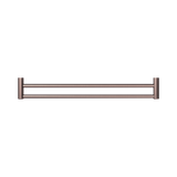 An image of Nero Tapware Mecca Care 25mm Double Towel Grab Rail 900mm Brushed Bronze